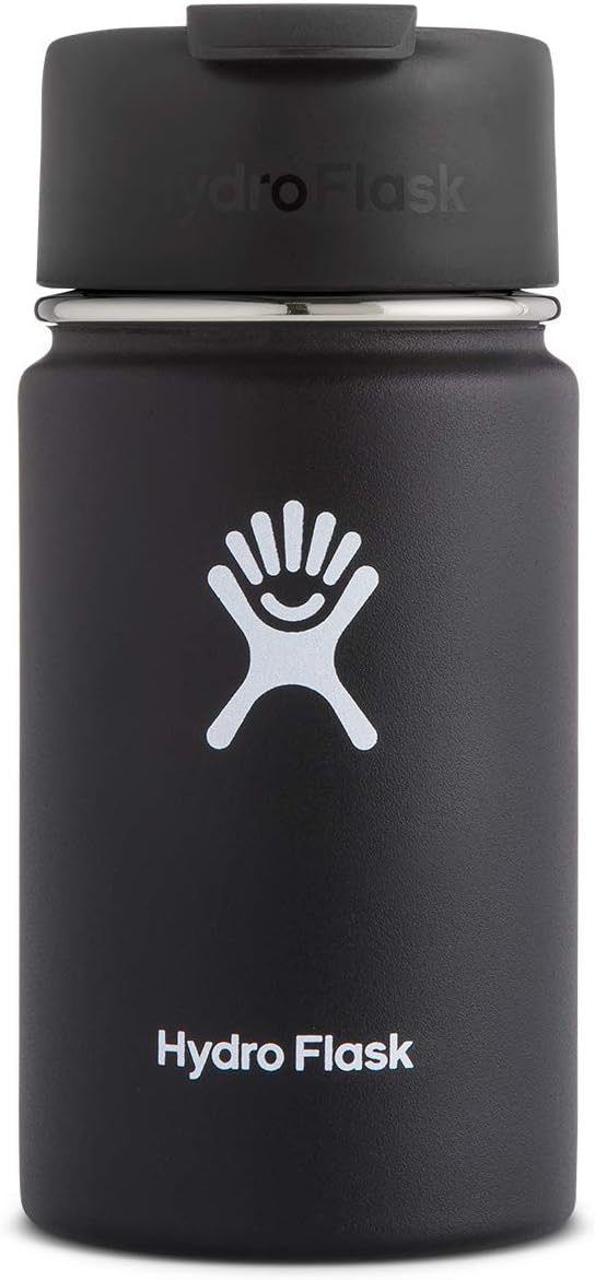 Amazon Hydro Flask ハイドロフラスク Stainless Steel Water Bottle Wide Mouth W Flip Cap 並行輸入品 Black 12 Ounce 354ml ハイドロフラスク Hydro Flask マグ シェラカップ