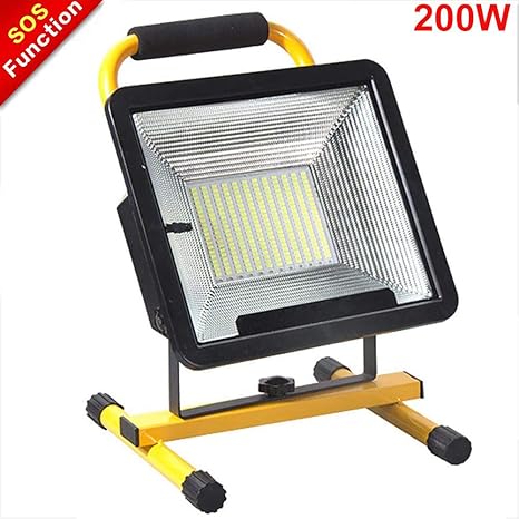 Foco LED Recargable Portátil LED 200W, Lámpara Proyector Batería ...