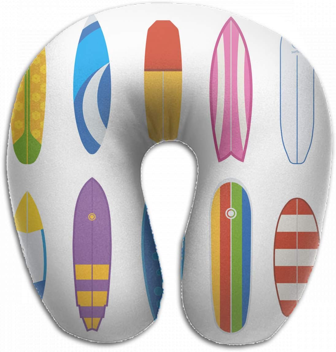 Emvency U-Shaped Travel Neck Support Pillow Different Surfboard Collection Flat Various Airplane 12x11.5 Inch Soft U-Pillows with Rebound Material for Kids Adults