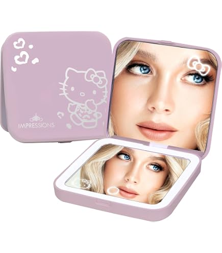 KOZUKI Pochacco Kompaktspiegel – Anime-Design Mit Vergrößerung, Pink, Für Handtasche
