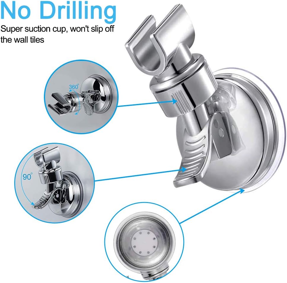 BETOY Shower Head Holders, Bathroom Suction Cup Handheld Shower Head Mount, Universal Bracket with Strong Suction Wall Mount - Image 5