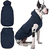 IECOii Warm Dog Hoodie for Large Dogs, Extra Large Dog Hoodie Fleece Vest with Leash Hole & Pocket, Big Dogs Sweatshirt for Giant Breed, Pullover Sleeveless Great Dane Sweater, Blue, 4XL