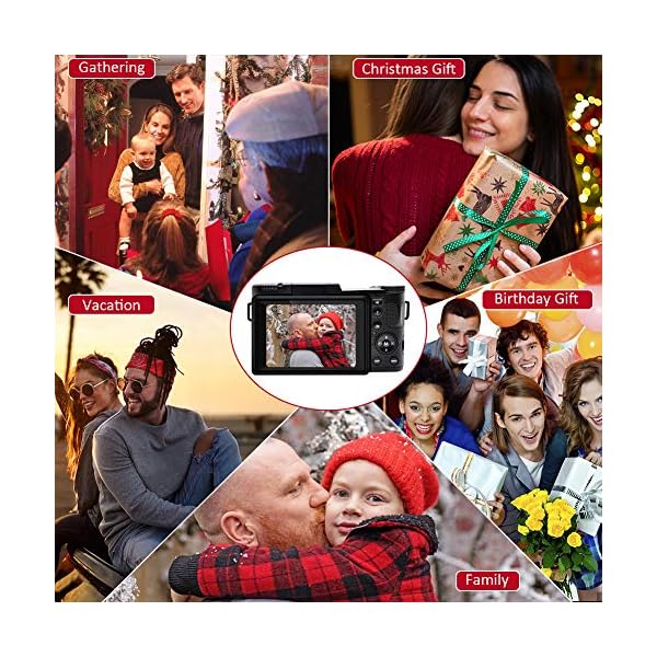 LINNSE Digitalkamera 30MP 2.7K Full HD Kompaktkamera mit Flip Screen Fotoapparat Digitalkamera mit 32 GB SD-Karte und 2… – Bild 7