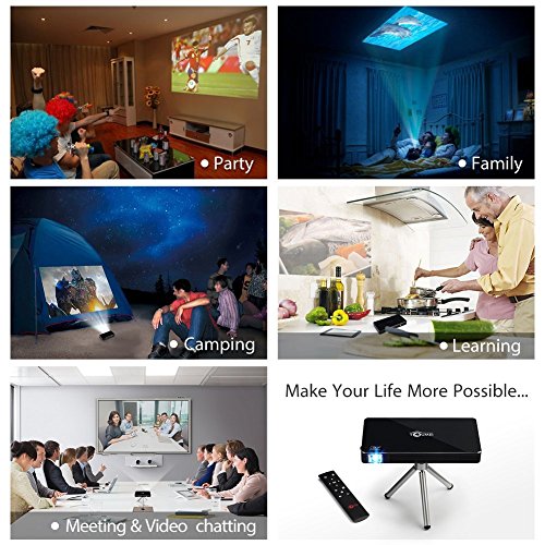 Super PDR Smart Projector WiFi DLP projector Pico hdmi 1080p mobile video projector hd wifi bluetooth home theater projector Portable Mini Pocket Size for iphone Andriod phone TOUMEI C800S