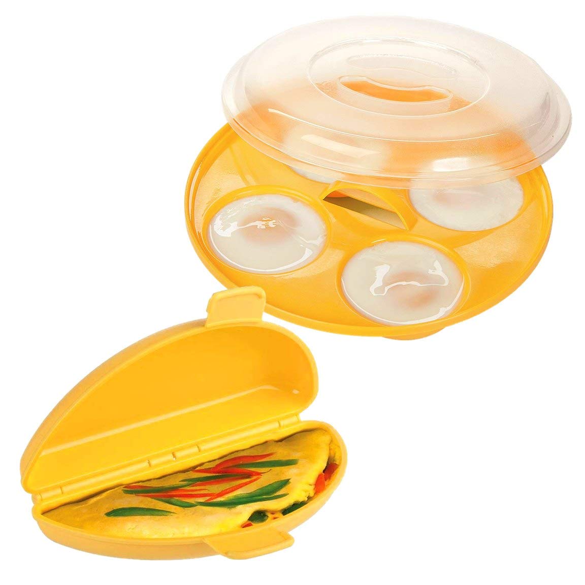 Happy Sales HSME2 Juego de huevos para microondas: 4 escalfadores ...