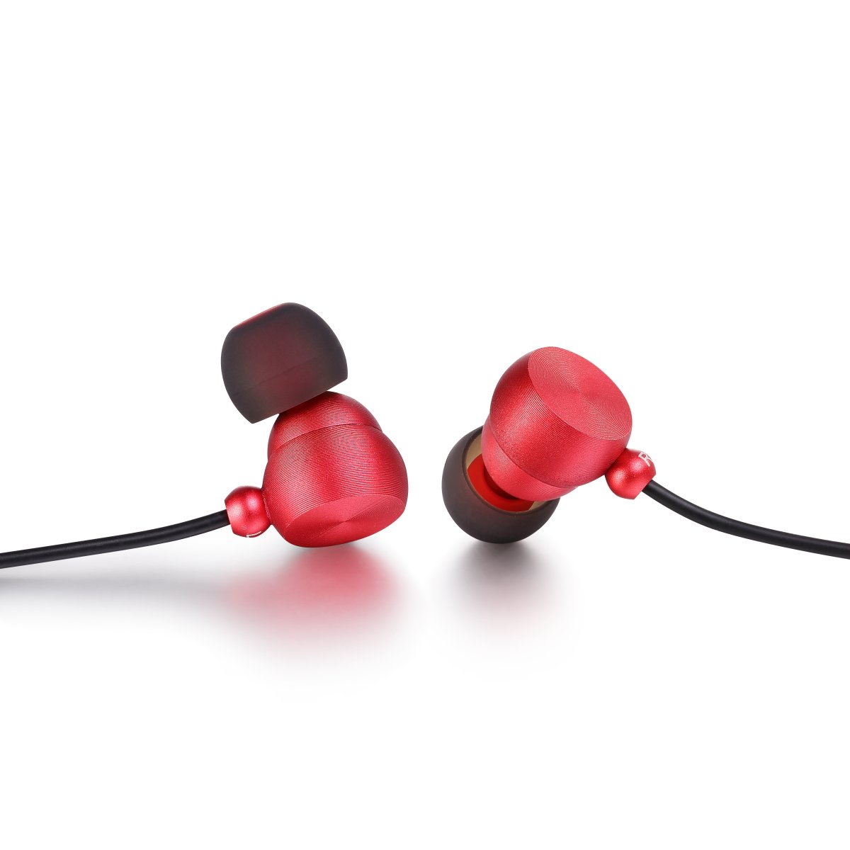 Kaavi Wired Earbuds,In-ear Metal Headphones Heavy Bass Stereo Earphones with Remote and Mic for Apple iPhone and Android Cellphone 3.5mm ,Red