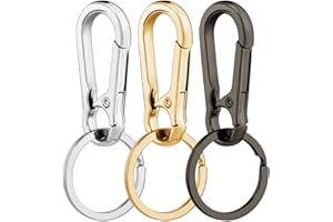 Hapeper Keychain 3 Pieces Metal Keyring Key Ring Chain Clip Keychains