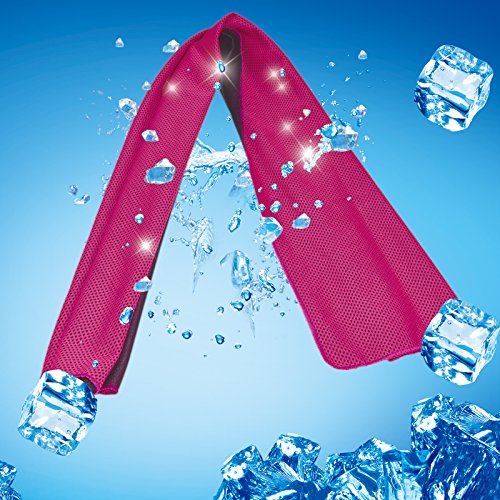 KAKOO Cooling Towel 4 Pack Instant Relief Microfiber Cool Towels Chilling Neck Wrap Ice Cold Rags/Scarf for Sports Gym Fitness Camping Cycling Hiking Workout Golf Travel (A-4 Color)