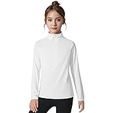 Girls Long Sleeve Shirts Quick Dry Athletic Tops Quarter Zip Pullover Kids Teens Sportswear for Golf Yoga Tennis 5-14 Years