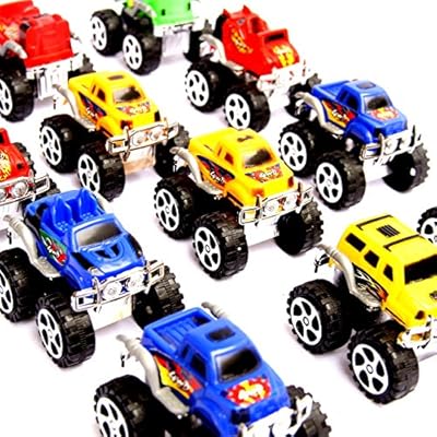 Dazzling Toys Monster Pullback Trucks - Pack of 12 - Friction Trucks Pull Them Back And Let It Go