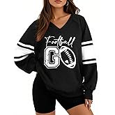 ASTANFY Game Day Sweatshirt for Women Football Sweatshirts Football Mom Hoodie Game Day Fan Gift Long Sleeve Tops