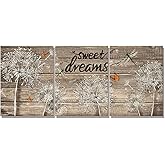 Kalormore 3 Pieces Canvas Wall Art for Home Living Room Bedroom Bathroom Painting Picture Prints Ready to Hang (Brown Beige Dandelion)