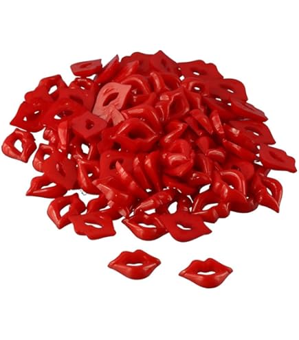 200 Pcs Red Lip Charms For Jewelry Making - 0.55x0.79 Inch Resin Pendants For DIY Crafts