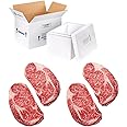 Halal Australian Wagyu Beef Ribeye Steaks – MS 8/9 Gourmet Pack of 4 x 8oz | Premium Frozen Beef Ribeye Cuts, Rich Marbling & Bold Flavor | Ideal for Grilling, Searing, or Gifting | Fresh Wagyu Beef from Australia