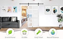 S&Z TOPHAND® 42 in x 84 in Glass Sliding MDF Barn