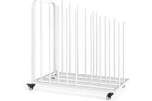 Gtouse Art Canvas Storage Rack with Wheels, Art Drying Painting Rack, Art Storage Easel Display Stands for Drawing Board, Panel, Paper Pad for Art Studios, Artworks, Gallery (White)