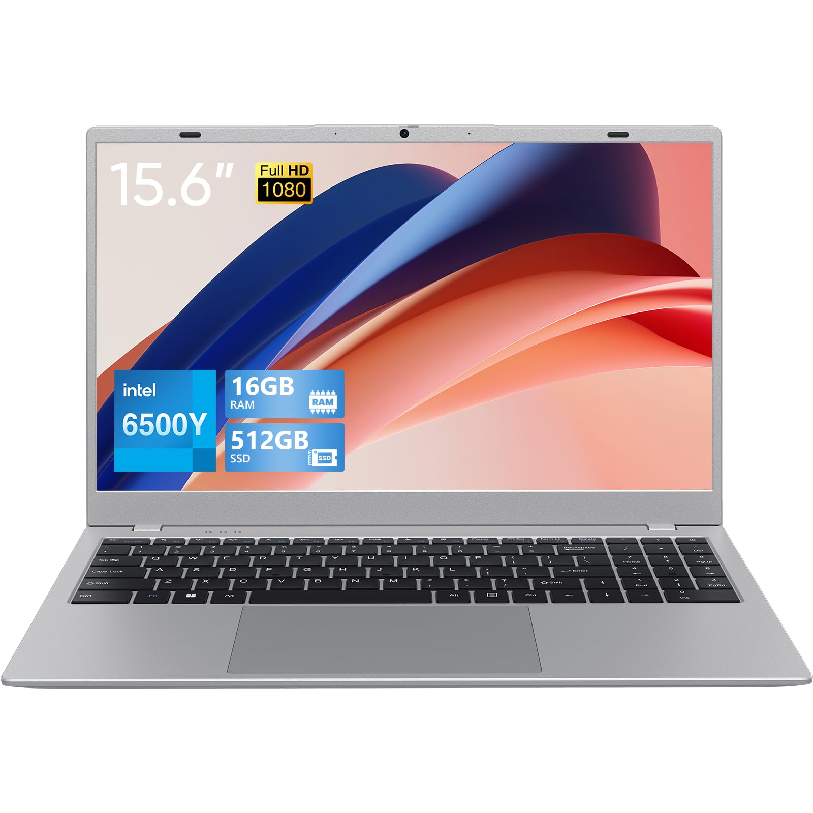 Photo 1 of UOWAMOU 15.6 IPS-FHD-Laptop, 16GB RAM 512GB SSD 6500Y (up to 3.4GHz), Multi-Ports Lightweight Computer for Student-Home WiFi 5 BT5.0