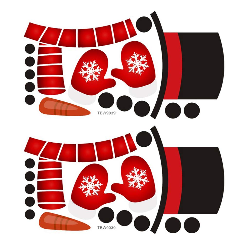TOYANDONA 2pcs Christmas Snowman Stickers DIY Fridge Stickers Refrigerator Stickers for Fridge Garage Door Window Wall Xmas Holiday Party Decoration Supplies