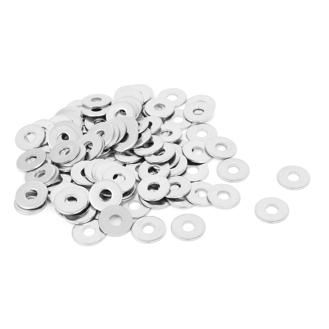 Sourcingmap M5x15mmx1.2mm Stainless Steel Round Flat Washer for Bolt Screw 100Pcs