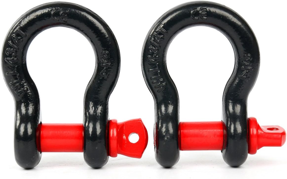 8MILELAKE 3/4inch (2 PACK) Dring Shackle, 4 3/4 tons WLL (9, 500 Lbs