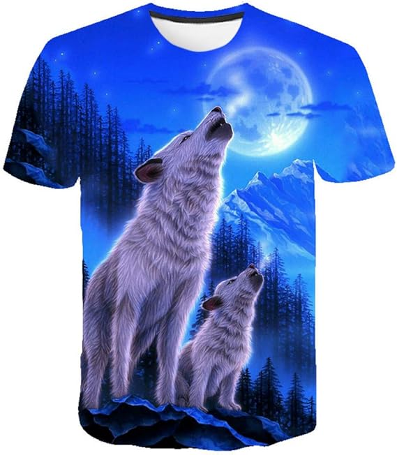 3D Tshirt Men T Shirt Wolf TShirt Casual Tee Print Top Streetwear