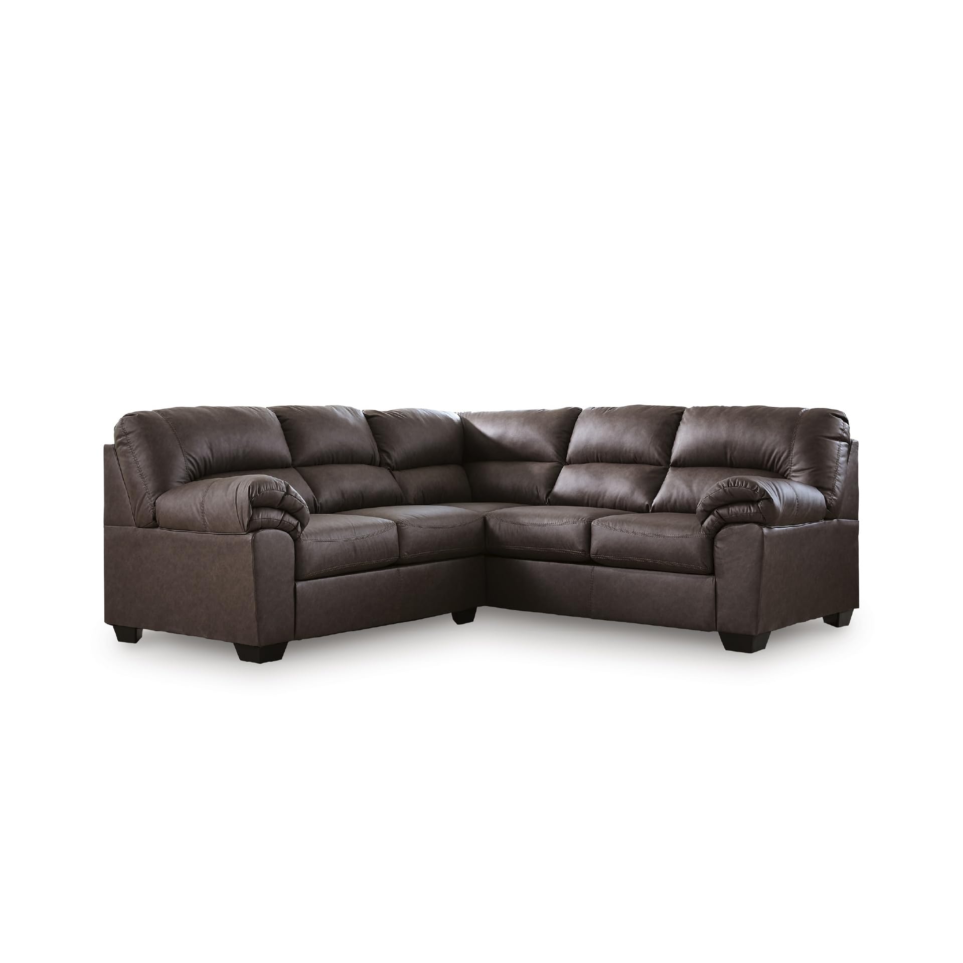 Photo 1 of ***ONE HALF OF SECTIONAL AMD BROKEN LEGS*** Signature Design by Ashley Whitlock L-Shape Left-Arm Facing Contemporary Faux Leather 2-Piece Sectional with Removable Cushion, Dark Brown