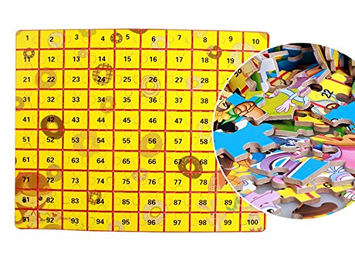 image for BabyPrice 100 Pieces Kids Wooden Jigsaw Puzzle for toddlers 3-6 Ages, 