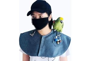 GATYCALLATY Parrot Anti-Scratch Shoulder Protector Cape Prop Cover Arm Poop Shawl Guard Diasper Pad for Cockatiels Parakeets Love Birds Sun Conures Macaws Finches Training Stand (Denim Blue - Shoulder Protector)