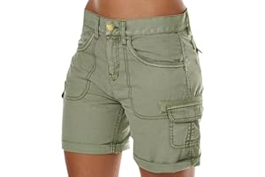 Cargo Shorts Women Summer High Waisted Plus Size Bermuda Hiking with Pockets Dressy Casual Trendy 7 Inch Inseam Baggy