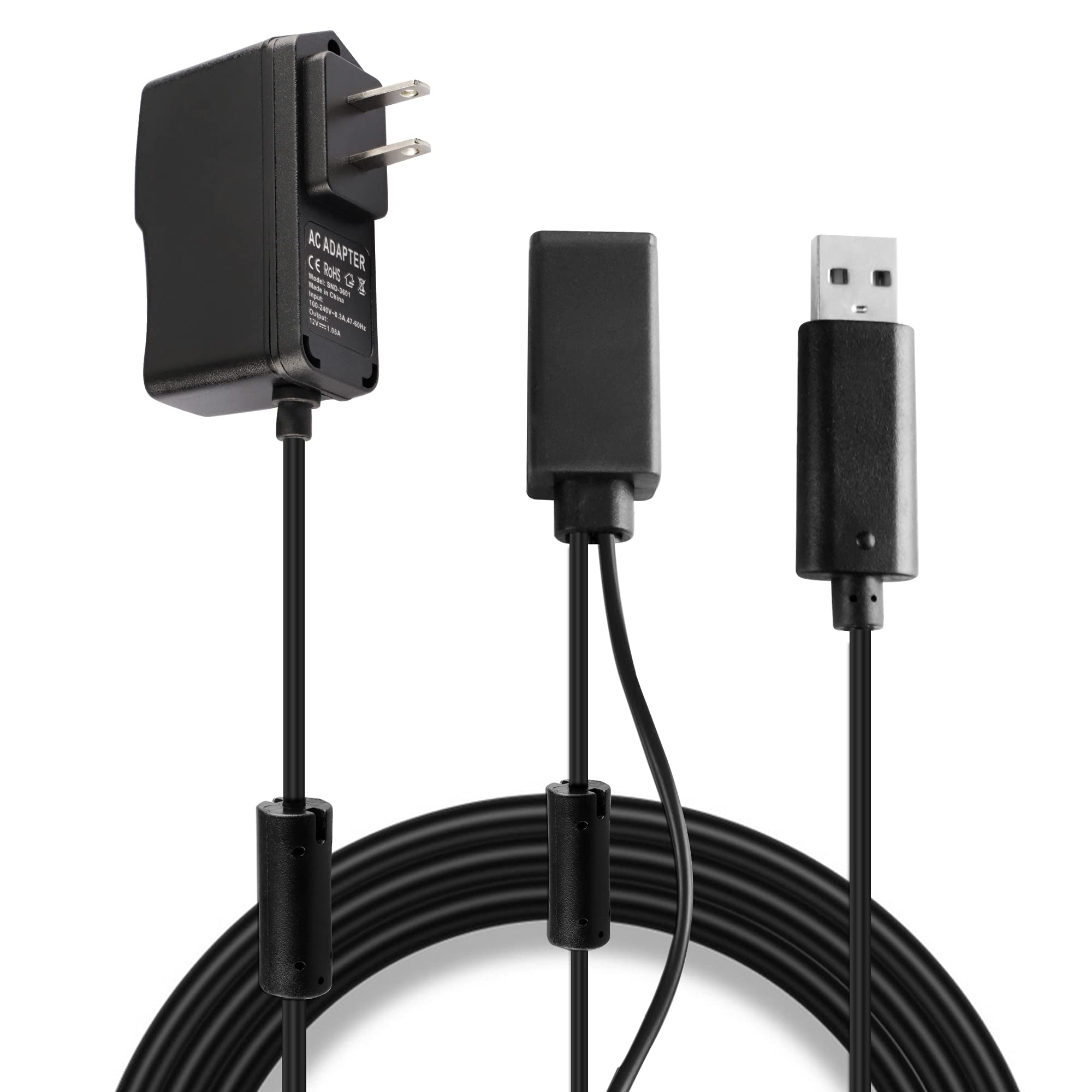 Photo 1 of Kinect Adapter for Xbox 360, USB to AC Power Supply PC Adapter Compatible with Mircosoft Xbox 360 Kinect Sensor System with Charging Cable Cord
