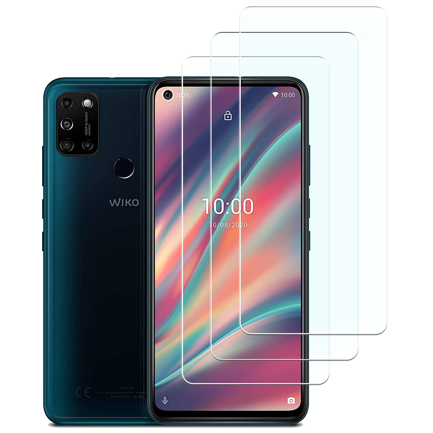 KELOLIN Tempered Glass Phone Screen Protector Compatible with Wiko View5/View5 Plus, 9H Hardness, Anti-Scratch, Anti-Bubble, HD Clear Screen Protector Pack of 3