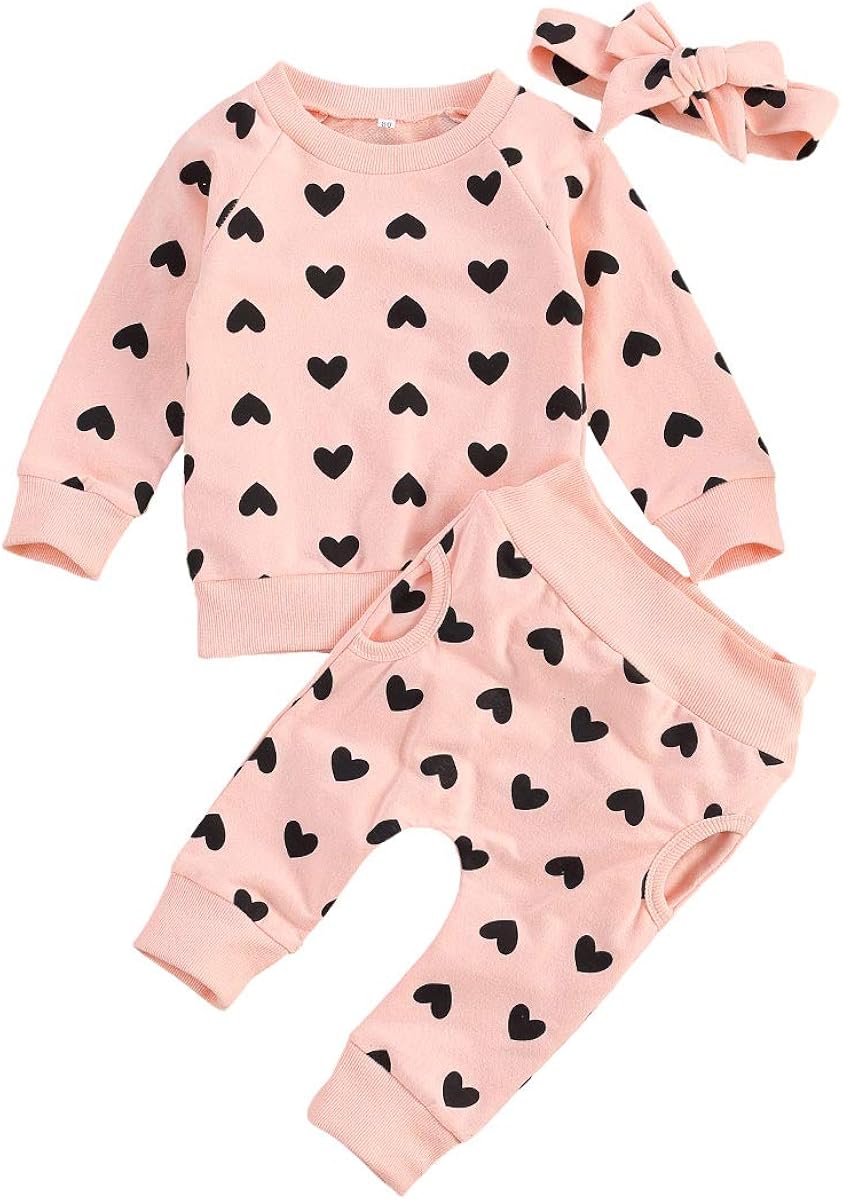 Young Forever Baby Mädchen Babykleidung Set Langarm Sweatshirt   Lang Hosen   Stirnband ...
