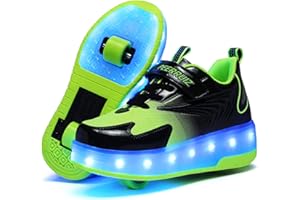 Ehauuo Unisex Roller Shoes Kids Sparkling Wheels Shoes Girls Light up Roller Skates Sneakers Boys Rechargeable Flashing Sneakers for Gift