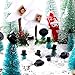BBTO 60 Pcs Christmas Mini Black Top Hats Tiny Plastic Magician Top Hats Miniature Snowman Santa Hat for DIY Crafts Decoration Xmas Party Wine Bottle Supplies (1.46 x 0.39 Inch and 0.91 x 0.63 Inch)
