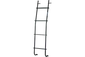 Surco 103B Universal Style Aluminum 4-Step Van Ladder - Compatible with Select Chevrolet G-Series/Express; Dodge B-Series/Ram; Ford E-Series; GMC G-Series/Savana + More; Black Finish