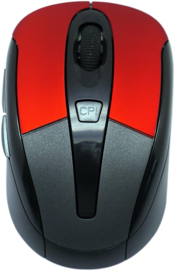 Kinobo - Wireless Mouse USB 2.0 2.4Ghz For Laptop/Desktop PC With Scroll Wheel And Nano Receiver [Red/Grey]