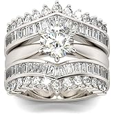 Jeulia 2 Carat 3PC Wedding Ring Set for Women Marquise Cut CZ Engagement Rings Sterling Silver Oval Cubic Zirconia Bridal Set Solitaire Diamond Anniversary Promise Rings with Jewelry Box