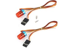 LAFEINA Ultra Bright LED Police Rotating Flashing Light for RC Model Police Firefighting Ambulance Car Lighting (2Pack Red)
