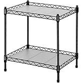 Best 2-Tier Wire Shelving - Black - Lightweight Mini Seasoning Shelf - Kitchen Storage Shelves, Unit with Adjustable Storage Shelf, 11.8"D x 15.7"W x 17.7"H