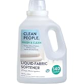 Clean People Liquid Fabric Softener, Fresh &amp; Clean Scent, 140 Loads, 100 fl oz - Plant-Based, Natural Laundry Softener - Reduces Static Cling - Vegan, Eco Friendly