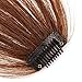 HIKYUU Clip on Front Fringes Bangs Remy Brazilian Human Hair Extensions Real Remy Human Hair Light Brown Bangs without Temples