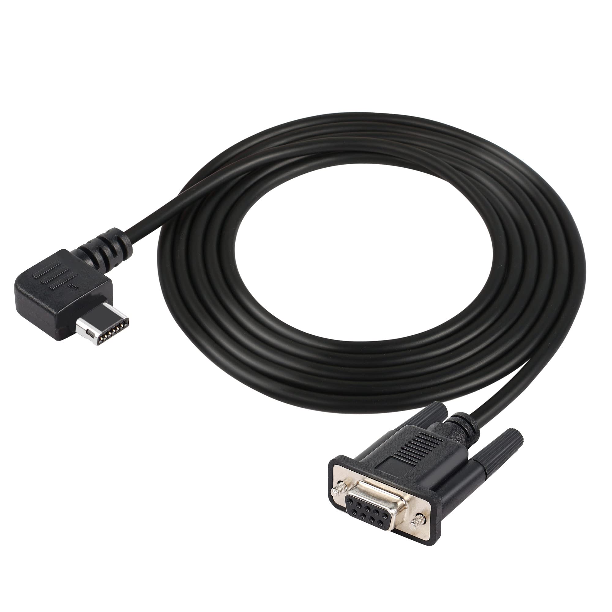 GINTOOYUN MINI USB 12P to DB9 Cable, Right Angle Mini 12P Male to DB9 Female with Panel Mount Screw Cable, 6.5ft 2 meter