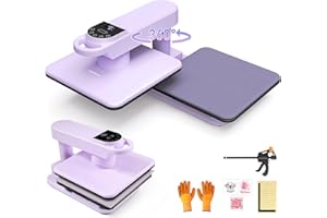 Whubefy Swivel Auto Heat Press Machine 15x15, 360° Swing Away Smart T-Shirt Printing W/Auto Release & Auto-Off, Adjustable Pressure & Higher Heating Height for HTV, Sublimation, Heat Transfer Projects