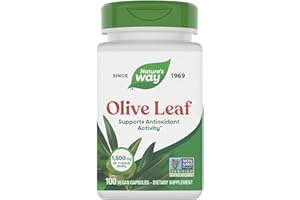 Nature's Way Olive Leaf - 1,500 mg per 3-Capsule Serving - Supports Antioxidant Activity* - Olive Leaf Herbal Capsules - Non-GMO Project Verified - Gluten Free - 100 Vegan Capsules