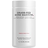 Codeage Grass-Fed Bone Marrow Supplement &ndash; Freeze-Dried, Non-Defatted Beef Bone Matrix &amp; Cartilage &ndash; 1500mg per Serving, 180 Capsules