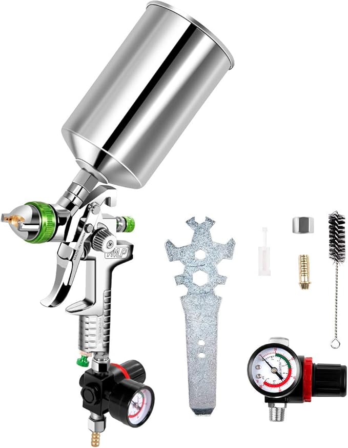 Goplus HVLP Spray Gun, Gravity Feed Paint Gun Auto Paint Air Spray Gun