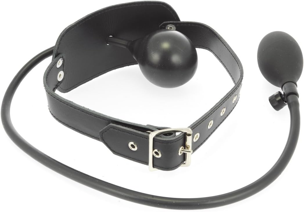Rimba Mouth Gag with Inflatable Balloon and Pump Black One Size