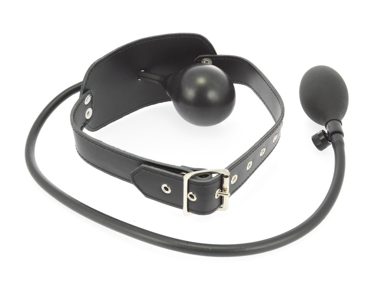 Rimba Mouth Gag with Inflatable Balloon and Pump Black One Size