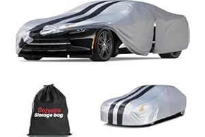 DOZENTRO 10 Layers Sedan Car Cover Custom Fit for Chevrolet Corvette C4/C5/C6/C7(1980-2025), 100% Waterproof All Weather, Gift with Towel, Heavy Duty Car Covers for Rain Sun UV Protection with Door Zipper.