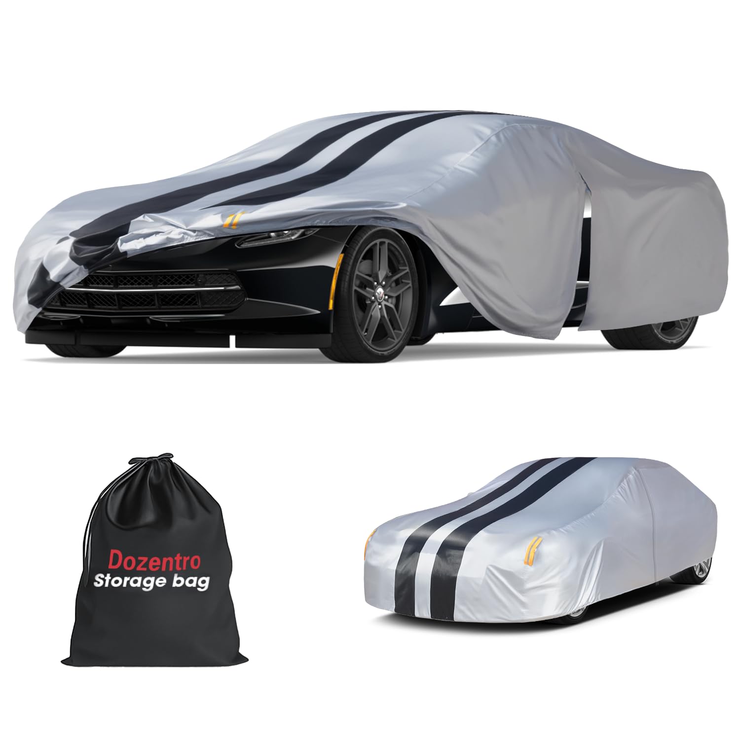 Photo 1 of 10 Layers Sedan Car Cover Custom Fit for Chevrolet Corvette C4/C5/C6/C7(1980-2025), 100% Waterproof All Weather, Gift with Towel, Heavy Duty Car Covers for Rain Sun UV Protection with Door Zipper.
